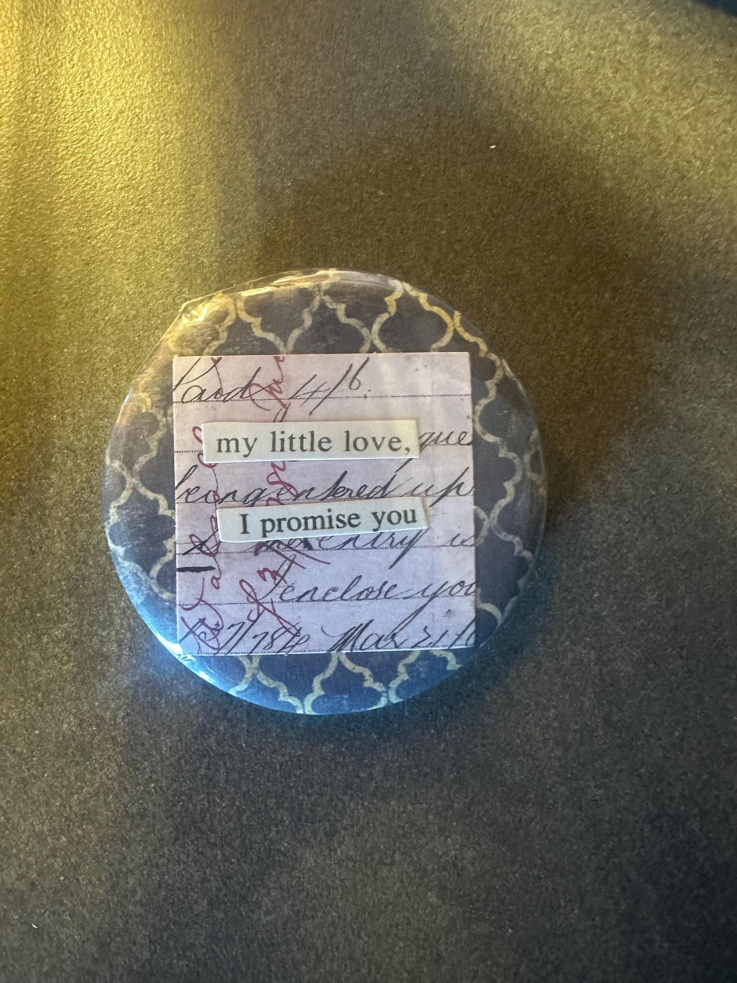 Two Vintage Collaged Matching Pins