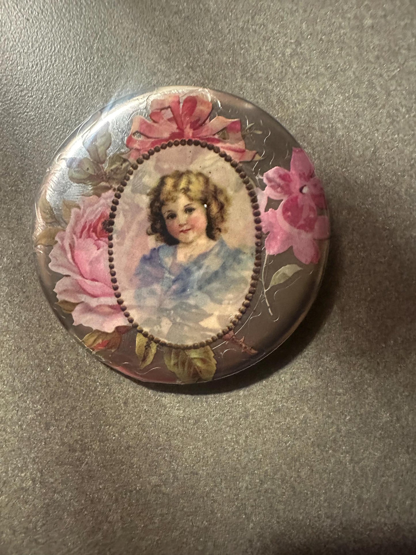 Floral Vintage Girl Pin