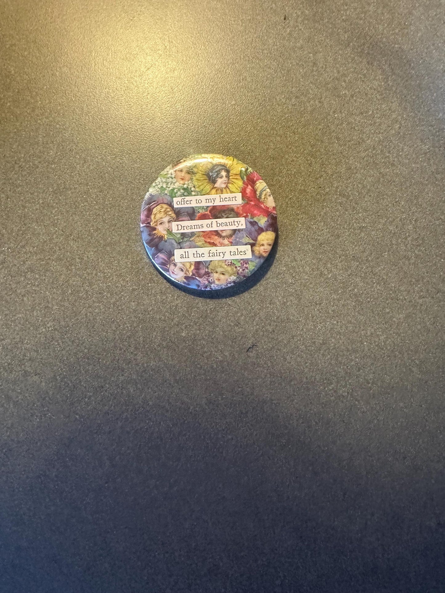 Floral Antique Poem Pin