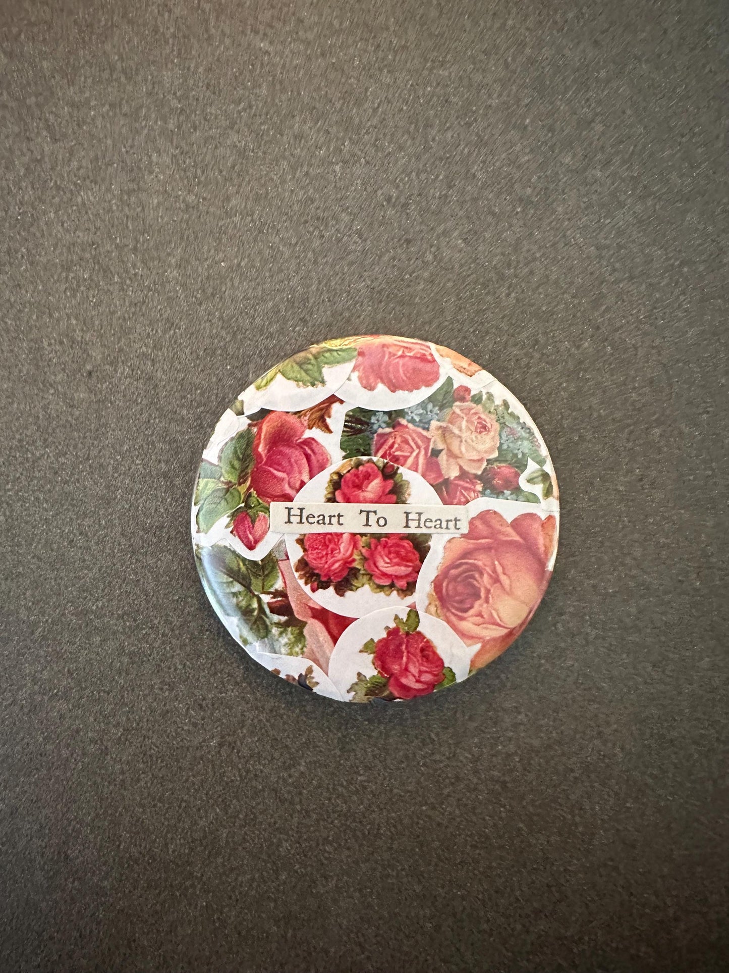 Vintage Rose "Heart to Heart" Pin