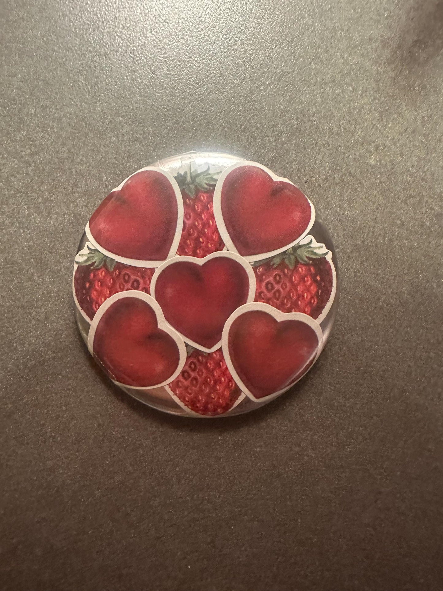 Red Vintage Heart Strawberry Cute Pin
