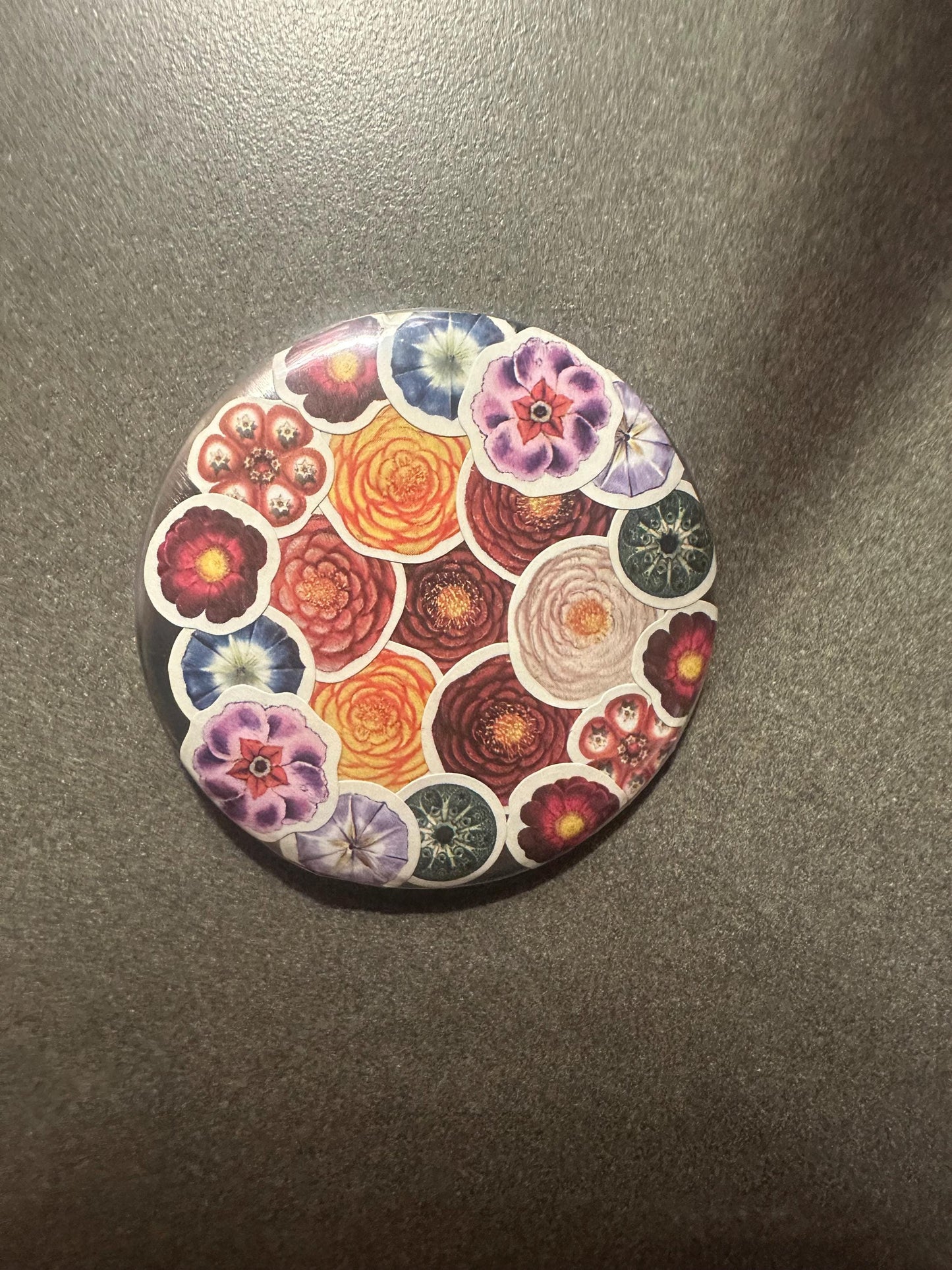 Two Floral Collaged Pins