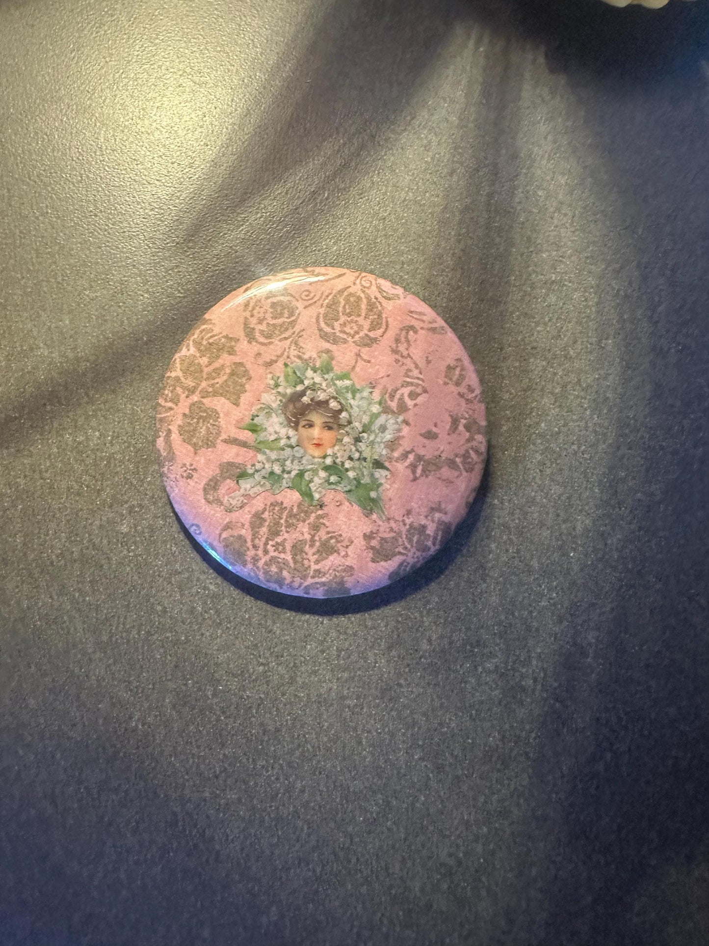 Vintage Antique Floral Lady Pin