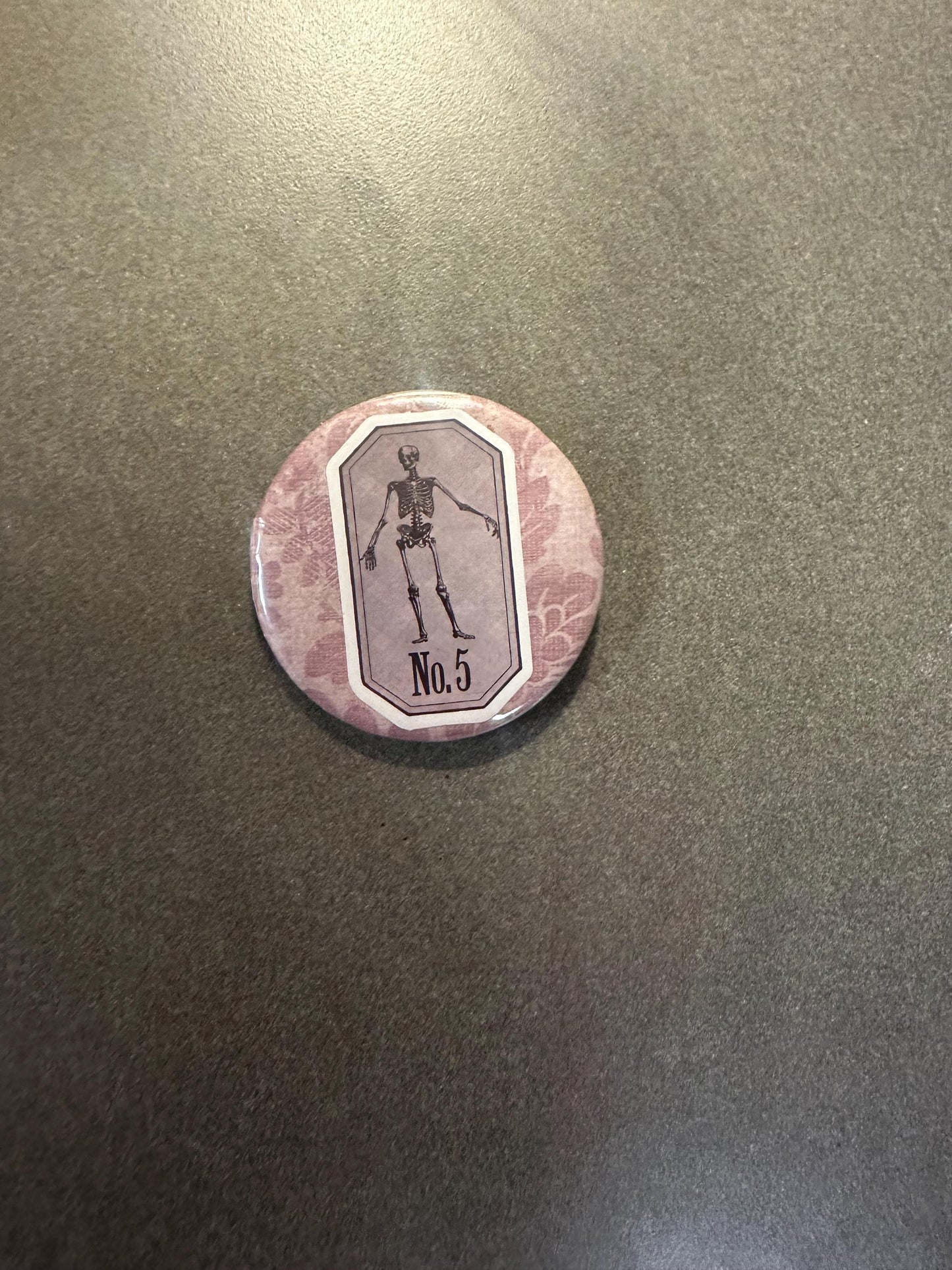 Pink Vintage Skeleton Pin