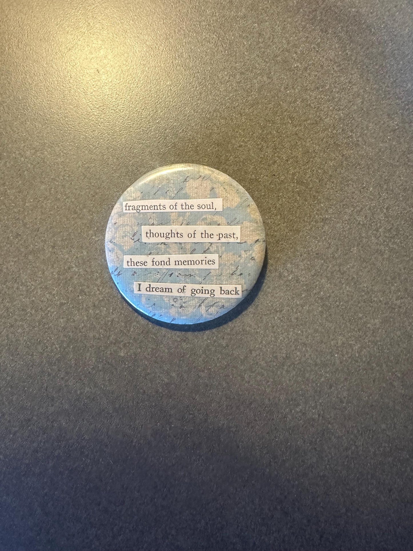 Vintage Handmade Poem Pin