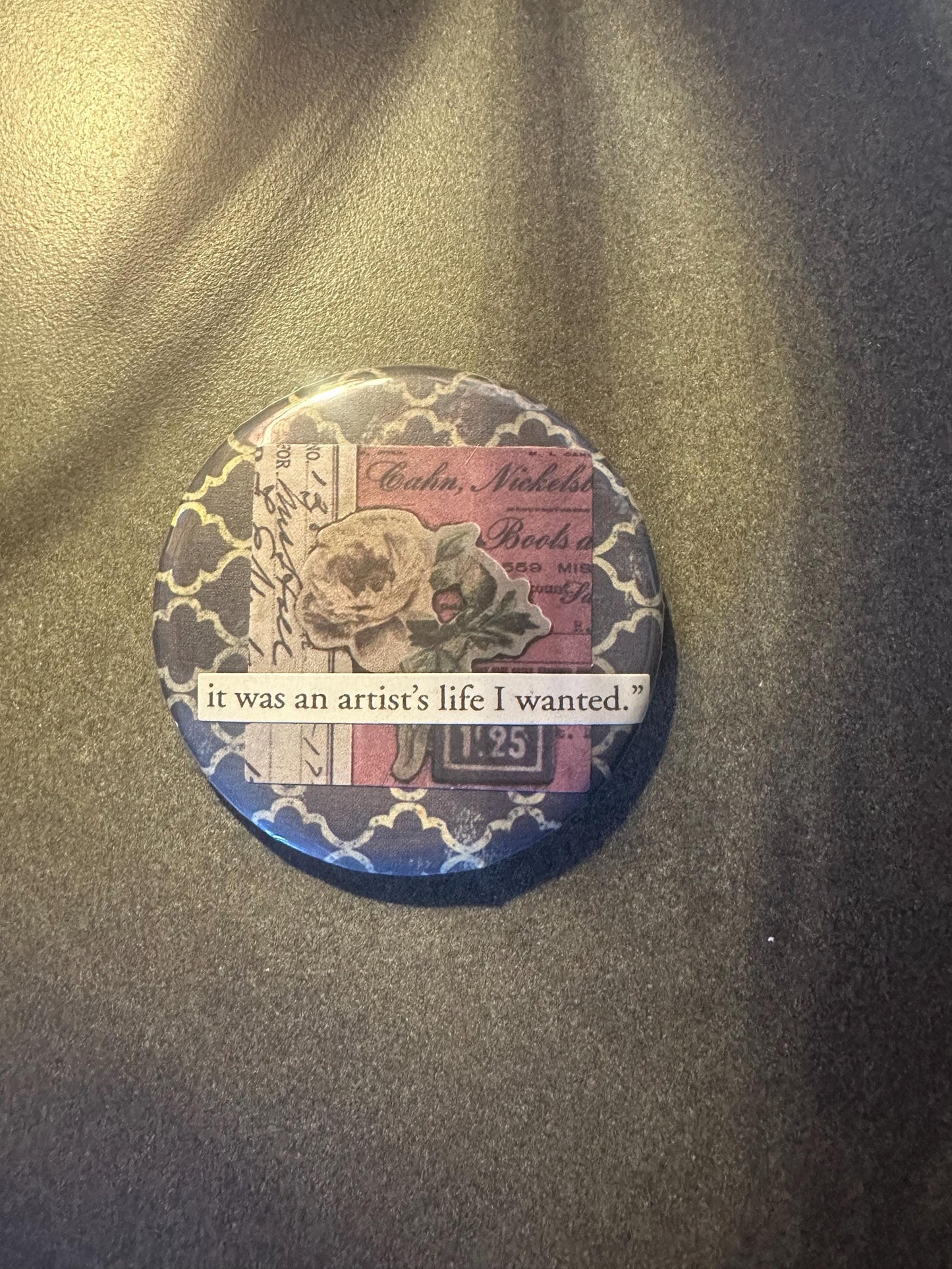 Collaged Vintage Artist Pin