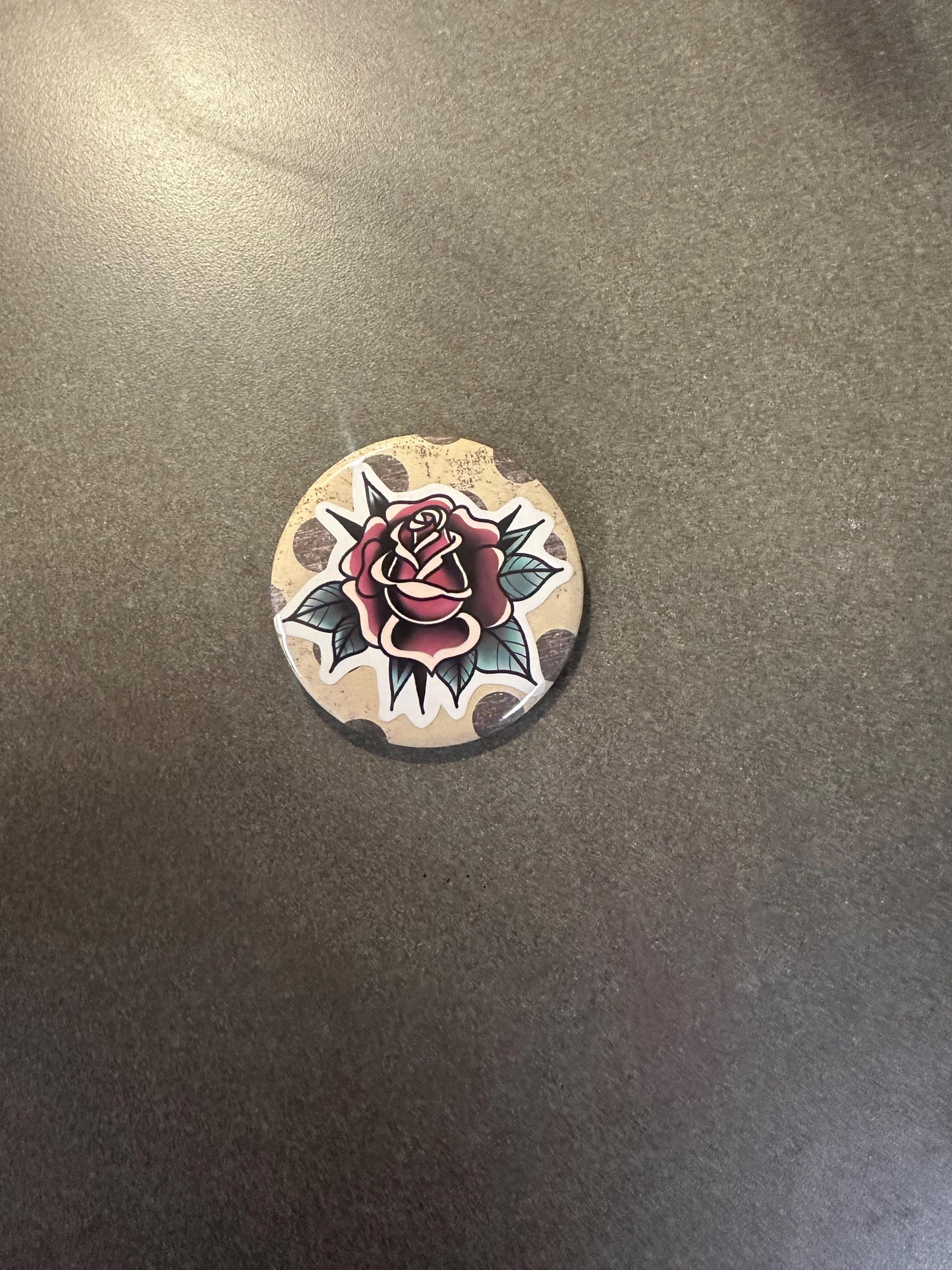 Antique Polka Dot Rose Pin