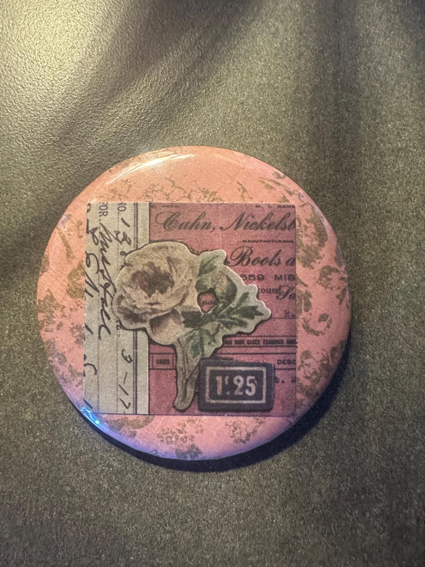 Pink Vintage Collage Pin