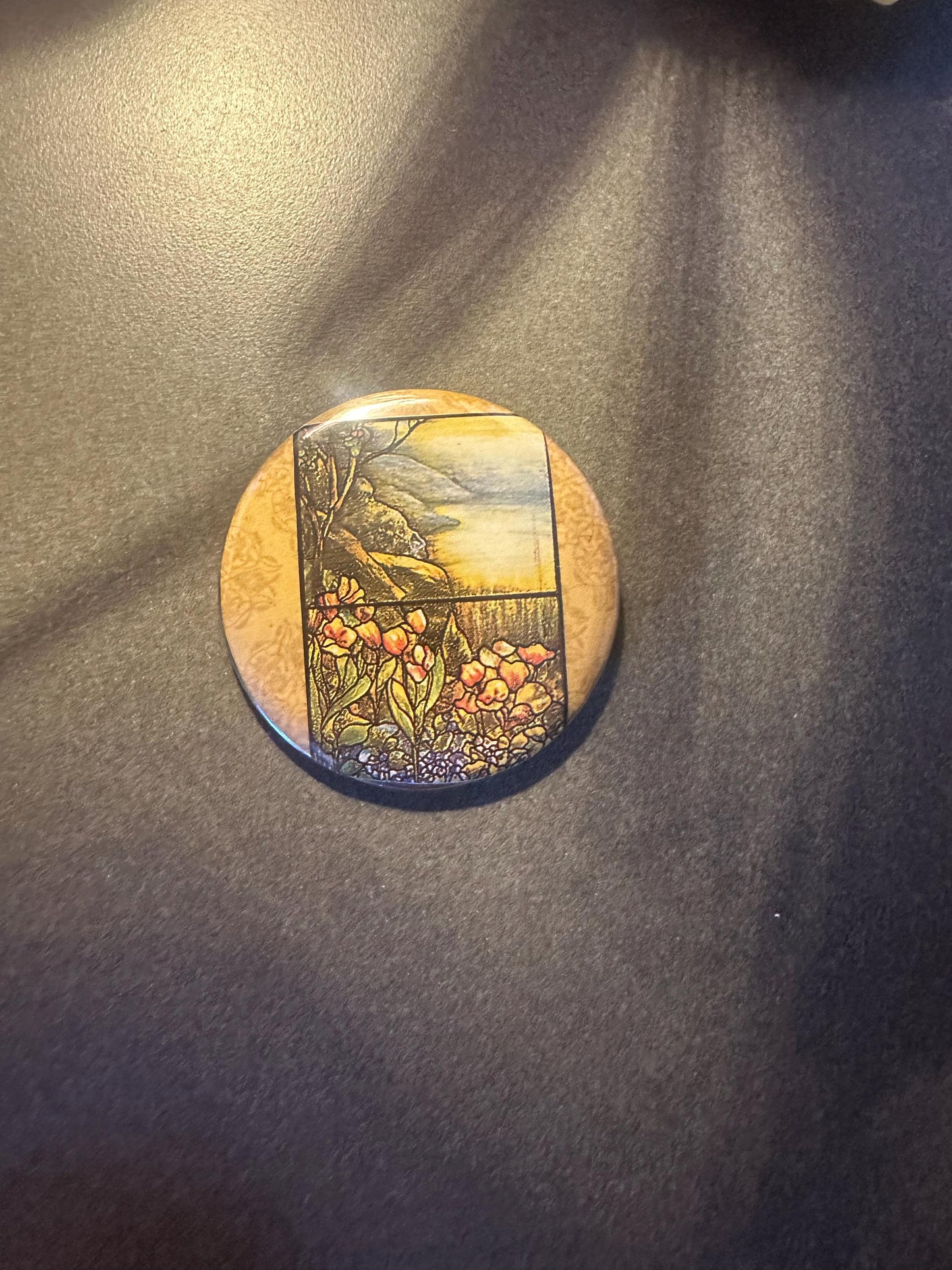 Stained Glass Yellow Collage Pin