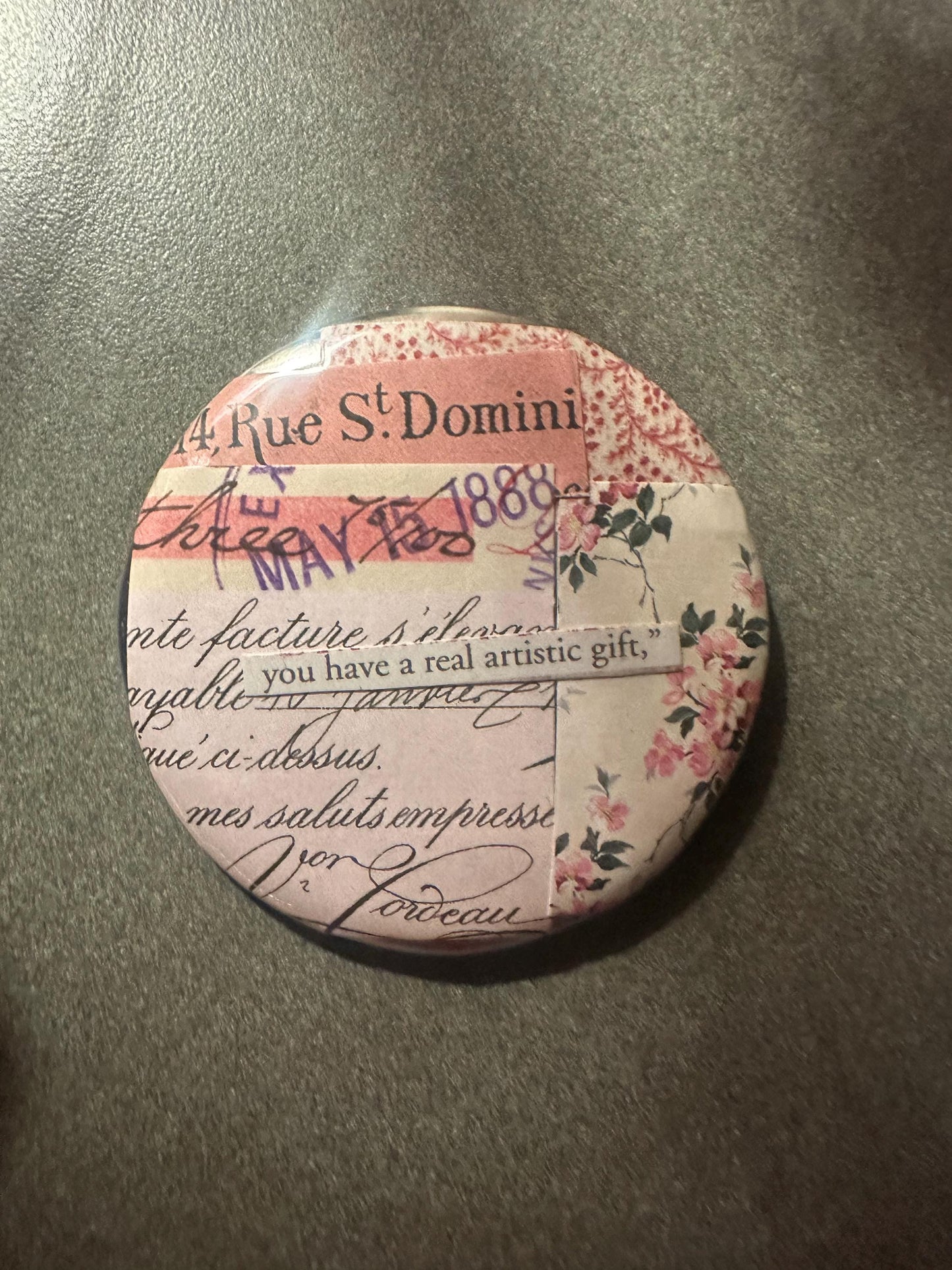 Pink Antique French Pin