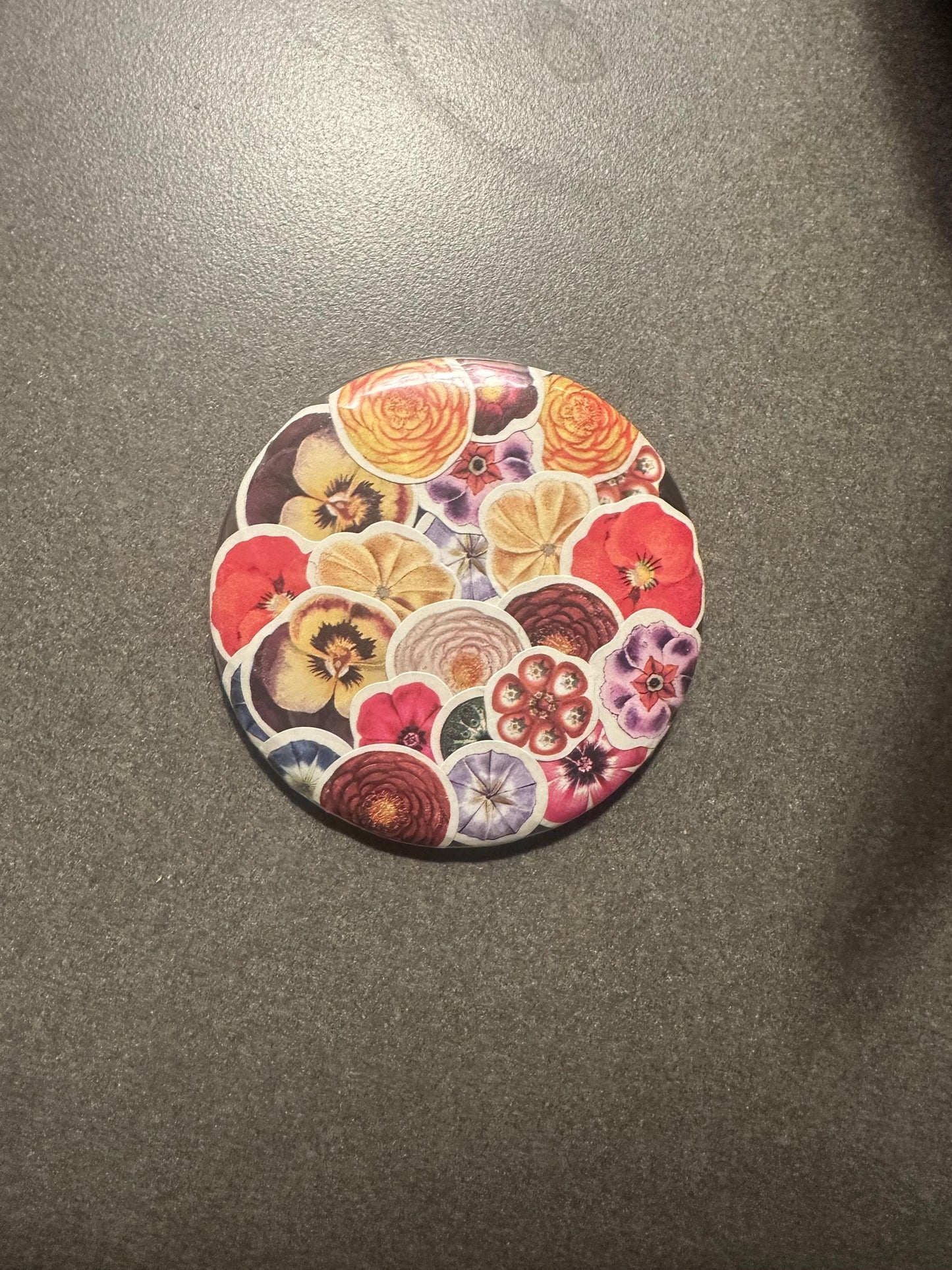Antique Floral Collage Pin