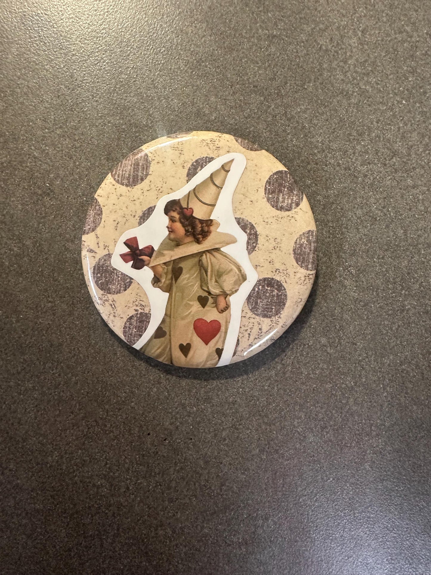 Vintage Polka Dot Clown Pin